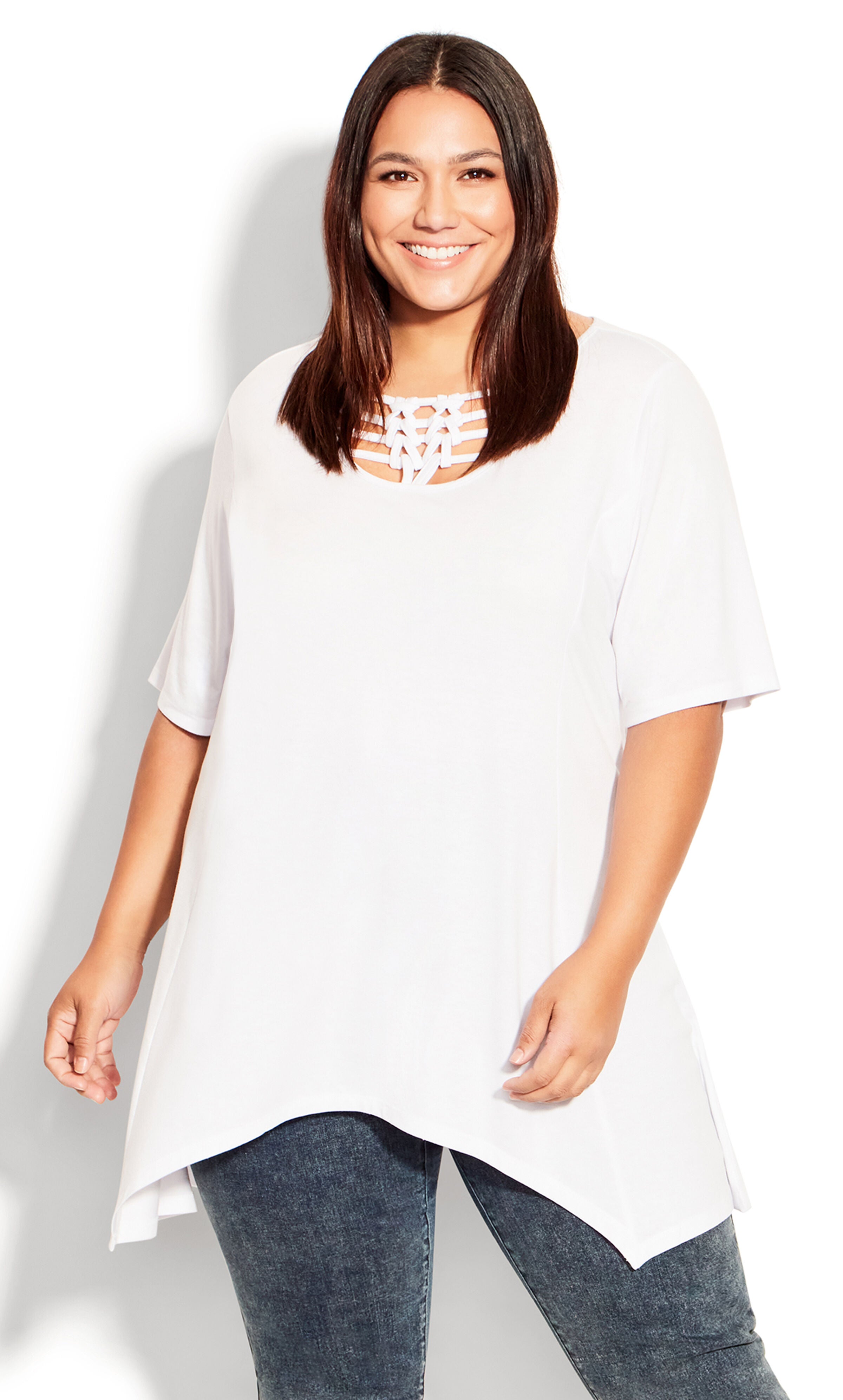 Knotted Cage Tunic - white, White, hi-res image number 0