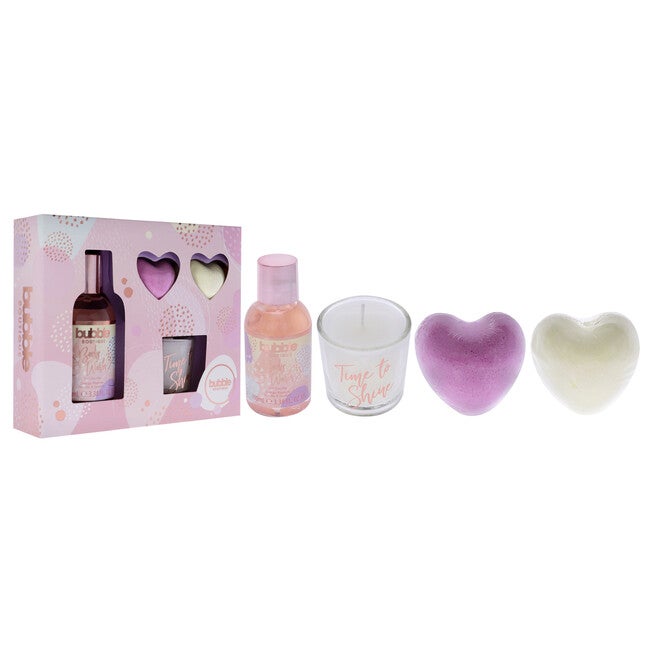 Bubble Boutique Relax and Bath - Eco Packaging by Style and Grace for Women - 4 Pc 3.38oz Body Wash, 2 x 0.71oz Bath Fizzer, 1.06oz Candle, See Description, alternate image number 1