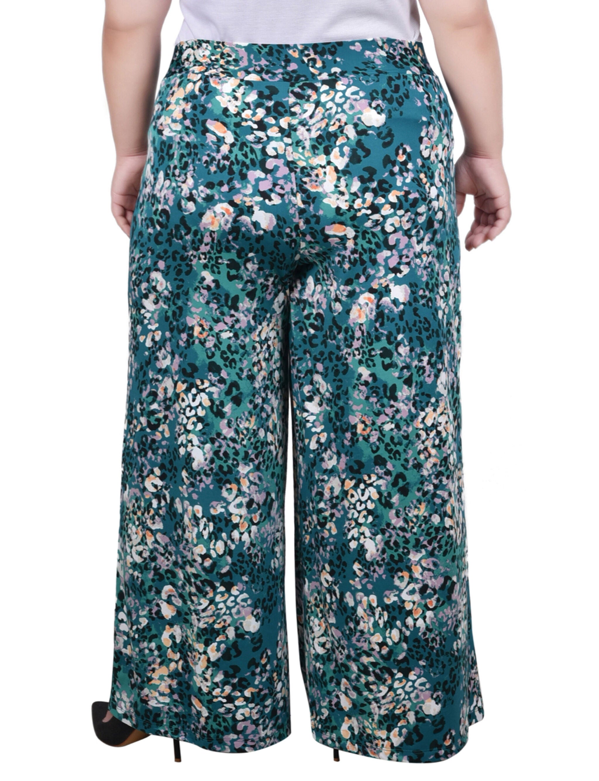 Wide Leg Pull On Pant, Emerald Vibeskin, alternate image number 2