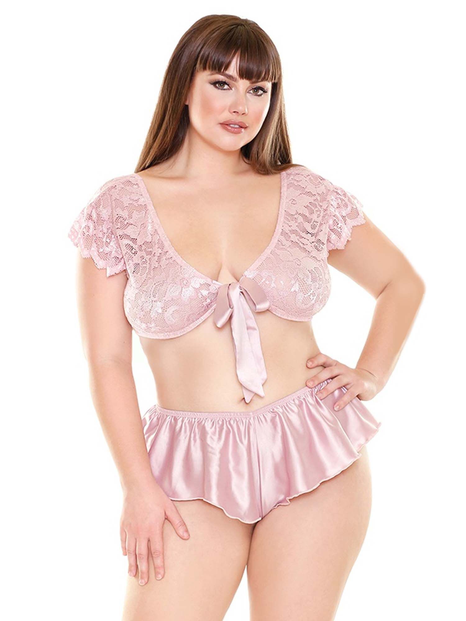 Tie Front Tap Pant Set, Pink, hi-res image number 0