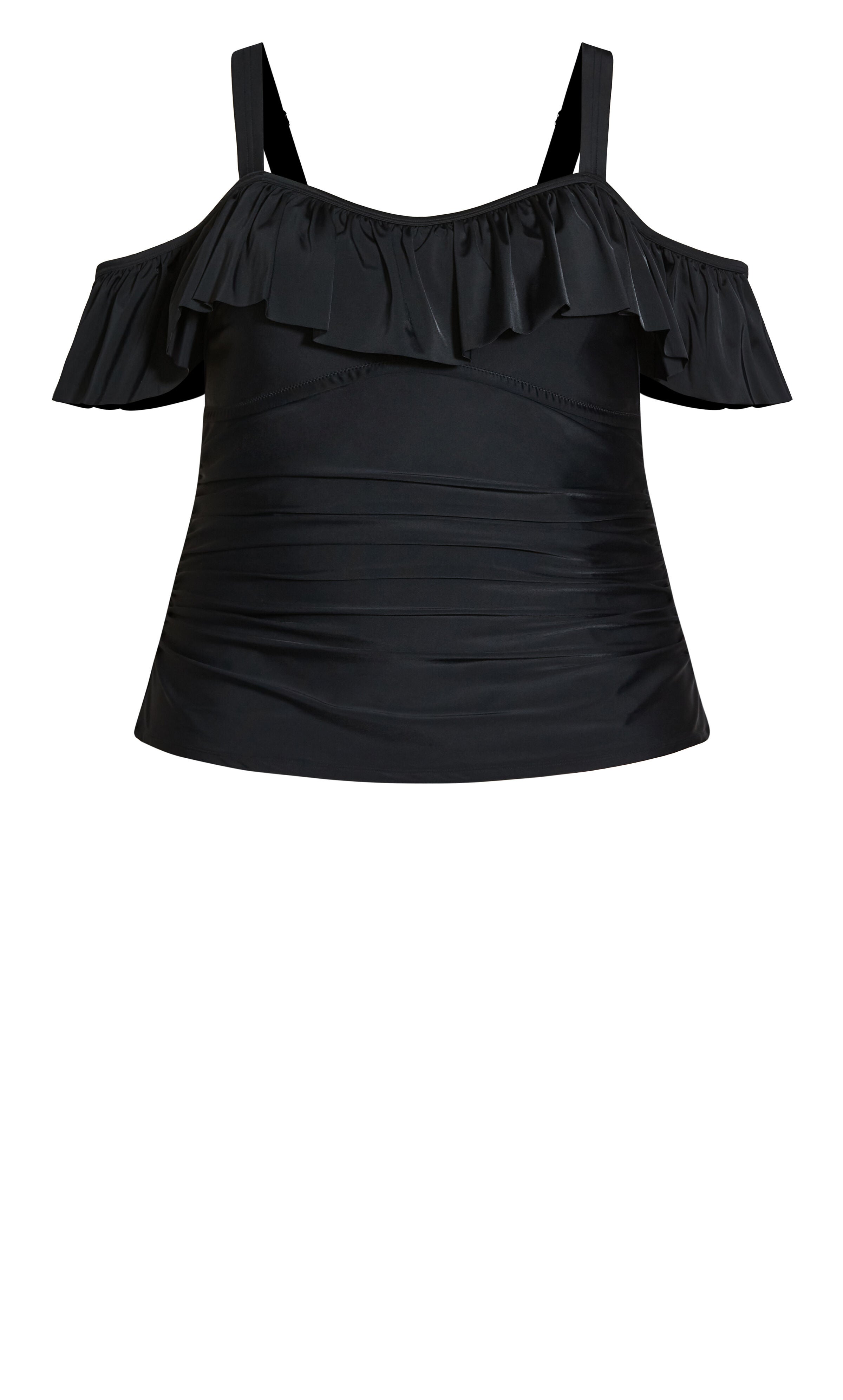 Ruffle Tankini Top - black, , alternate image number 2