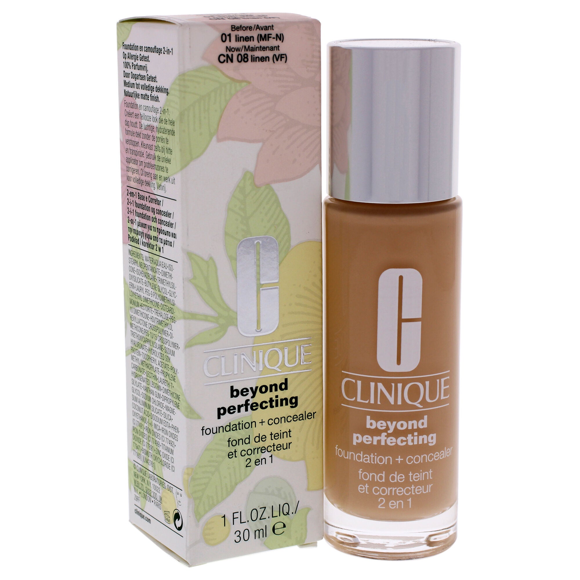 Beyond Perfecting Foundation Plus Concealer - 08 Linen by Clinique for Women - 1 oz Makeup, , alternate image number 7