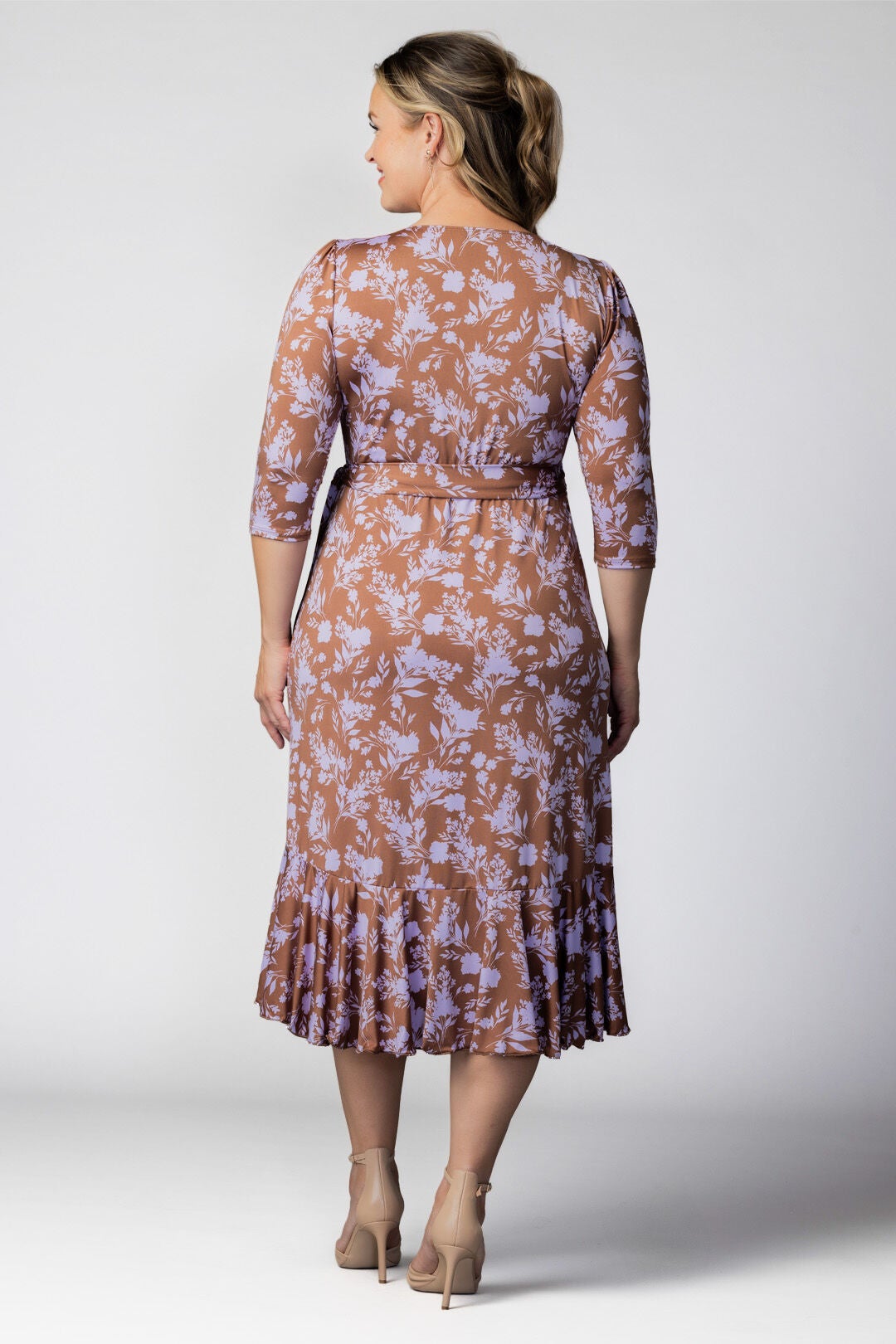 Flirty Flounce Wrap Dress, Lavender Florals / Lilac, alternate image number 1