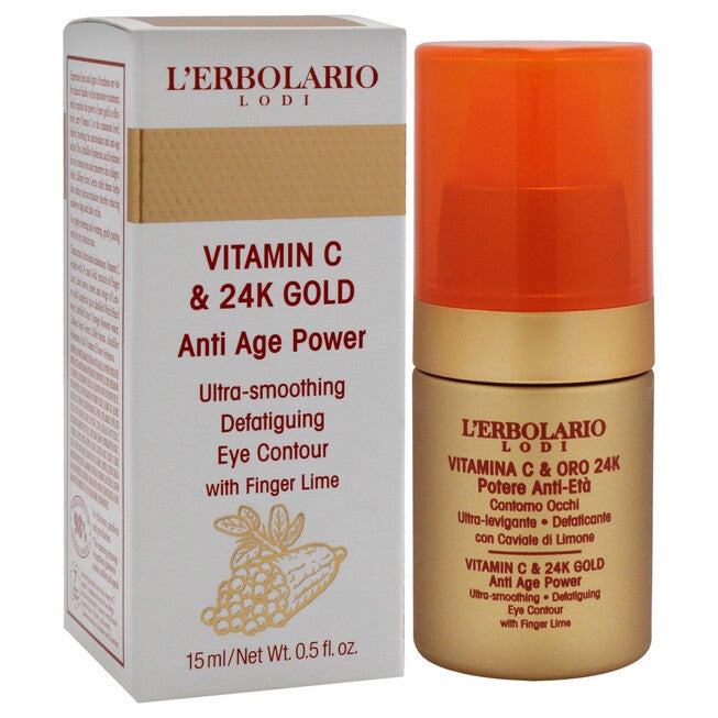 Vitamin C and 24K Gold Ultra Smoothing Defatiguing Eye Contour by LErbolario for Women - 0.5 oz Treatment, See Description, alternate image number 1