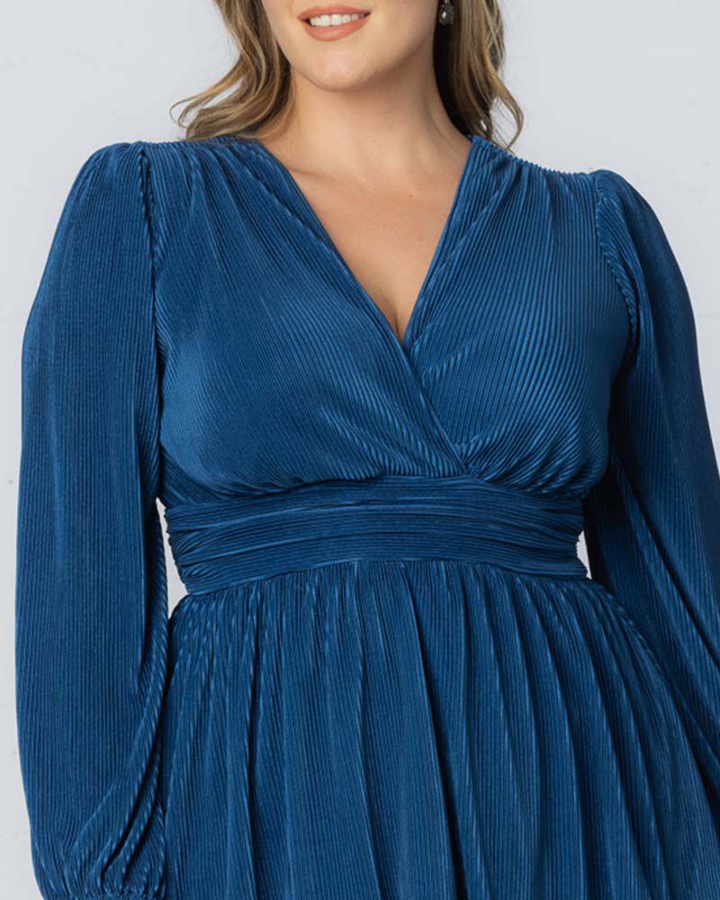 Pleated Perfection Tunic Top, Teal Topaz, alternate image number 1