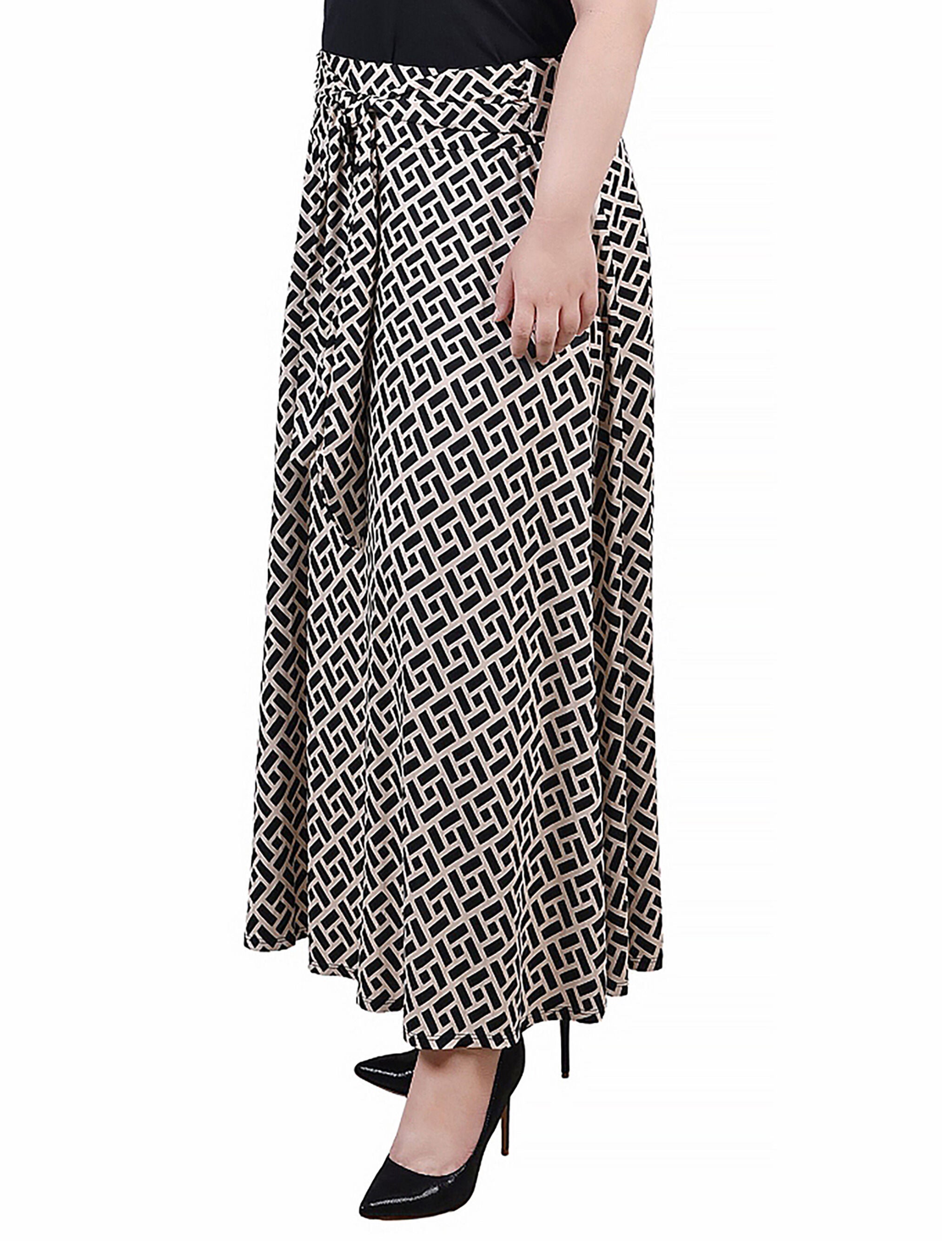 Maxi Skirt With Sash Waist Tie, Greek Key, alternate image number 2