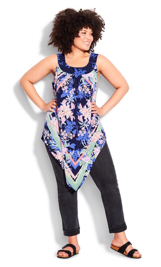 Nicole Scarf Tunic - navy, , alternate image number 1