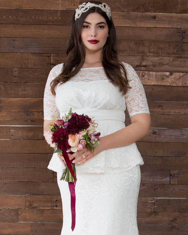 Poised Peplum Wedding Gown, , alternate image number null