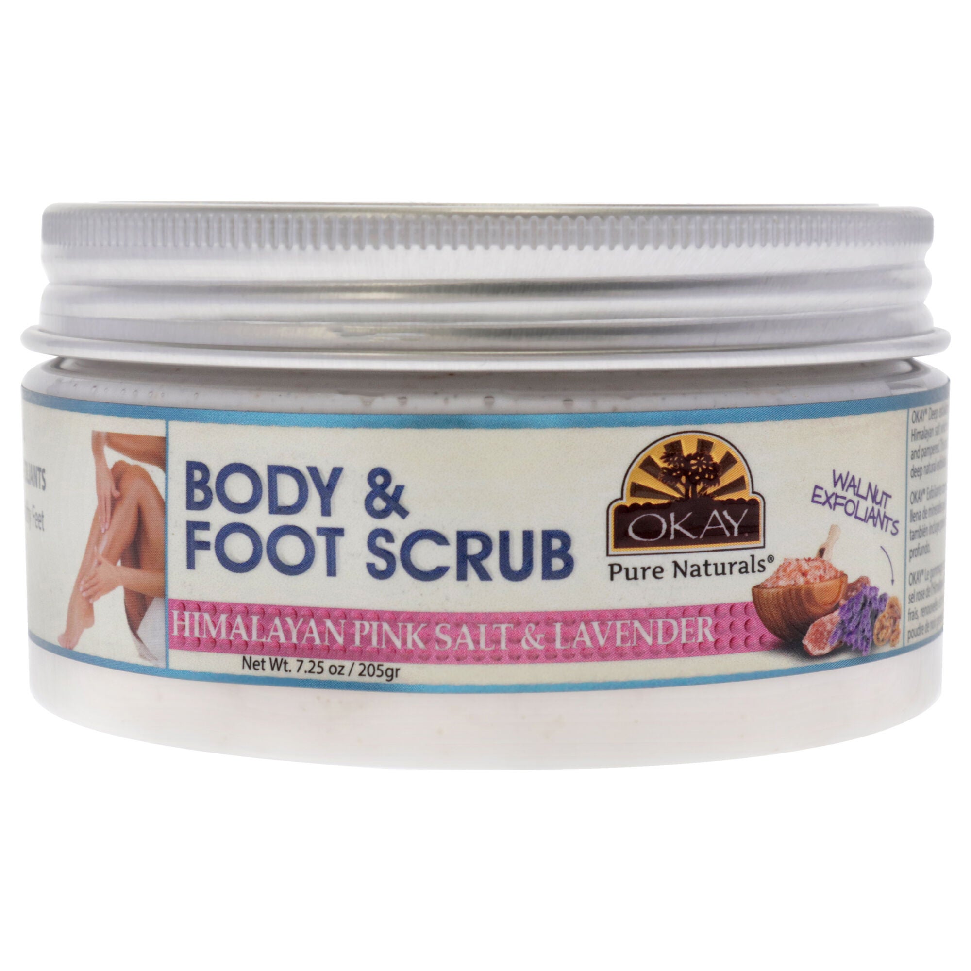 Body and Foot Scrub Himalayan Pink Salt - Lavender by Okay for Unisex - 7.25 oz Scrub, See Description, hi-res image number 0