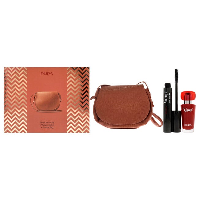 Vamp! All In One and Vamp Lipstick Kit by Pupa Milano for Women - 3 Pc 0.30oz 011 Sexy Black, 0.123oz 301 Intense Red, Postina Bag, See Description, hi-res image number 0
