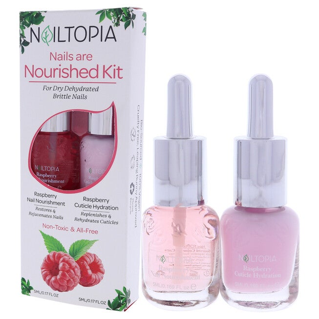 Nails are Nourished Kit by Nailtopia for Women - 2 Pc Kit 0.17oz Nail Nourishment Raspberry, 0.17oz Cuticle Hydration Raspberry, , alternate image number 7