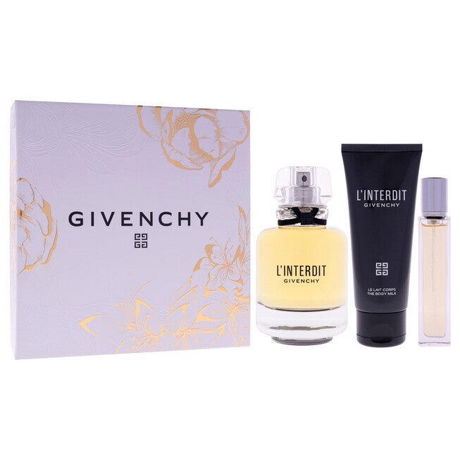 LInterdit by Givenchy for Women - 3 Pc Gift Set 2.7oz EDP Spray, 0.42oz EDP Spray (Mini), 2.5oz Body Milk, Clear, alternate image number 2