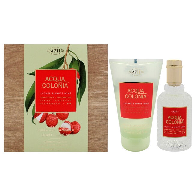 4711 Acqua Colonia - Lychee and White Mint by Muelhens for Unisex - 2 Pc Gift Set 1.7oz EDC Spray, 2.5oz Shower Gel, See Description, hi-res image number 0