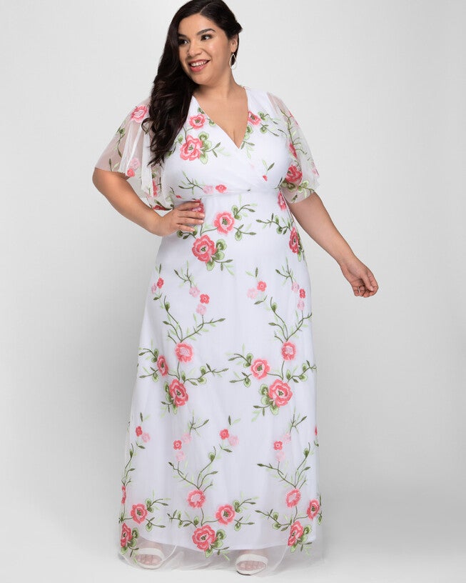 Embroidered Elegance Evening Gown, , alternate image number null