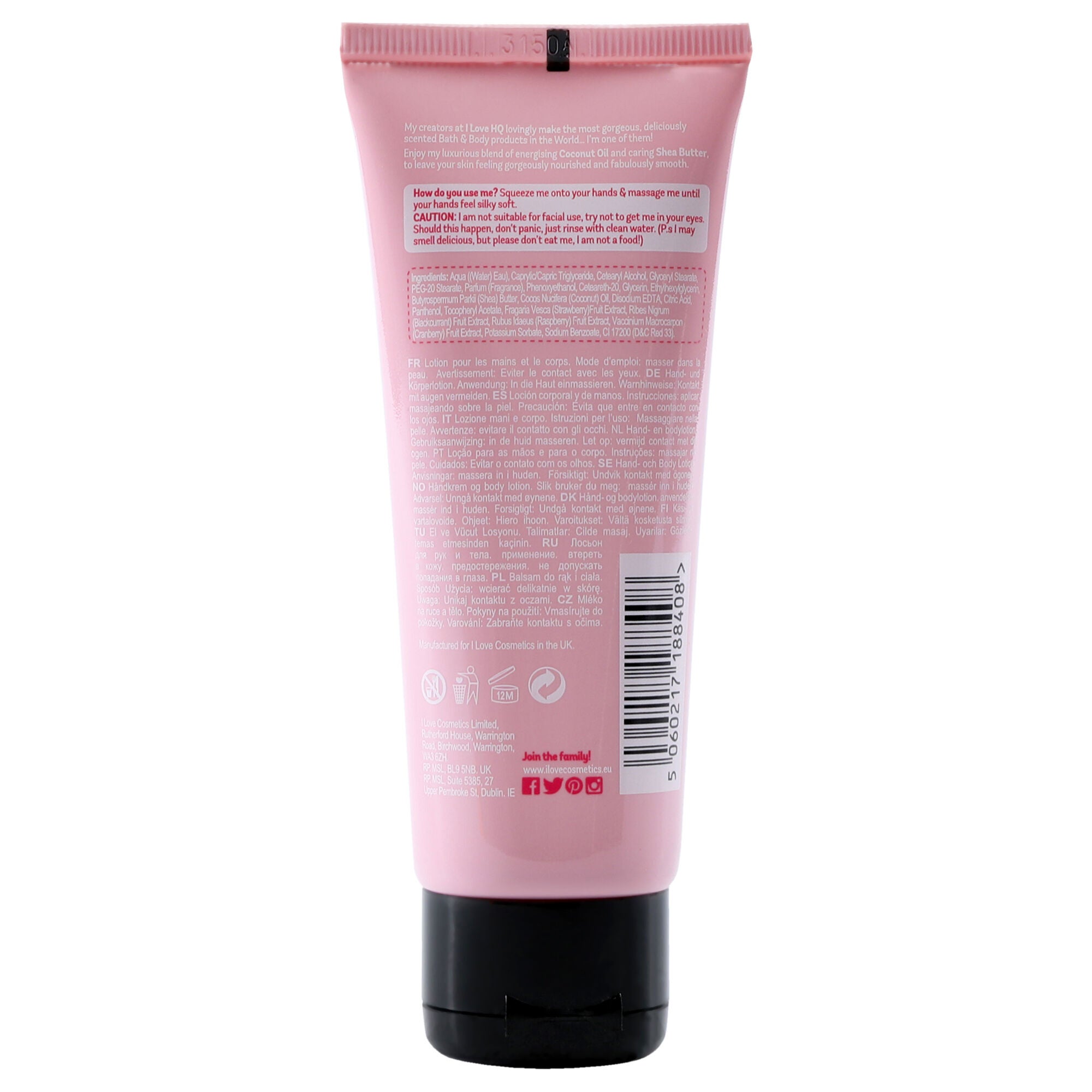 Super Soft Hand Lotion - Strawberries and Cream by I Love Cosmetics for Women - 2.5 oz Lotion, See Description, alternate image number 1