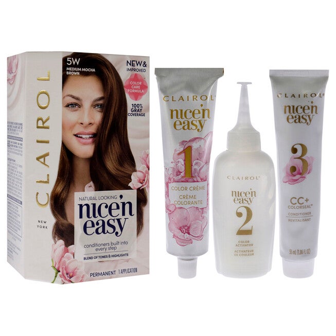 Nice n Easy Permanent Color - 5W Medium Mocha Brown by Clairol for Women - 1 Application Hair Color, See Description, alternate image number 1