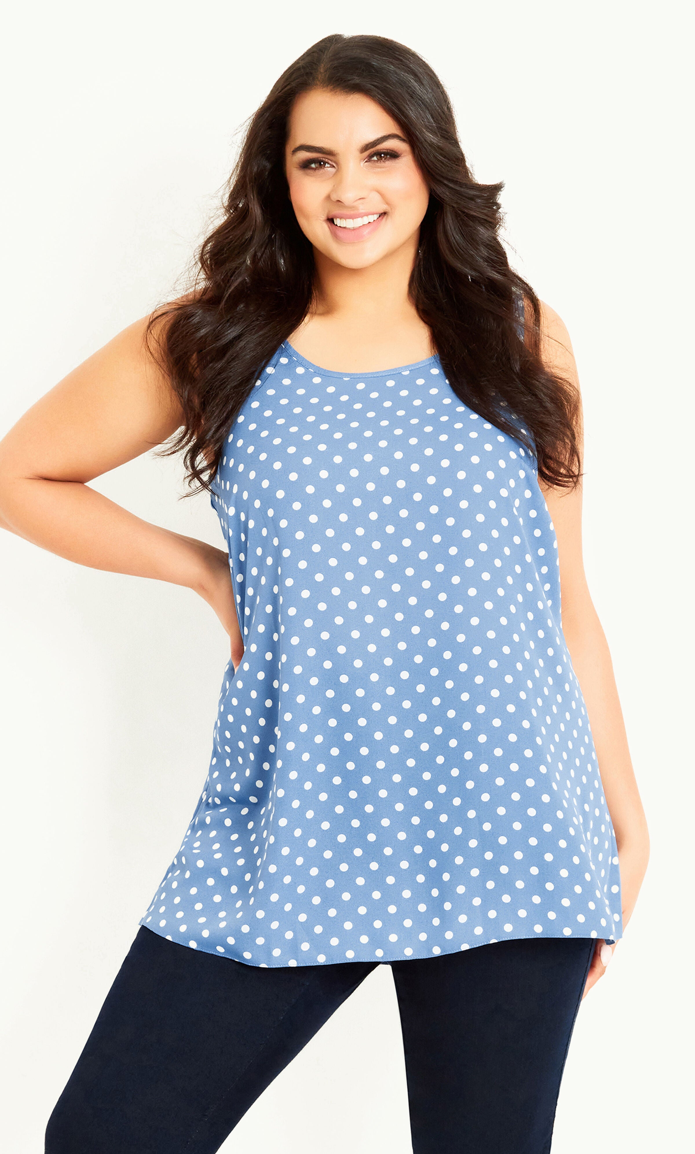 Spot Print Vest - blue, , alternate image number 1