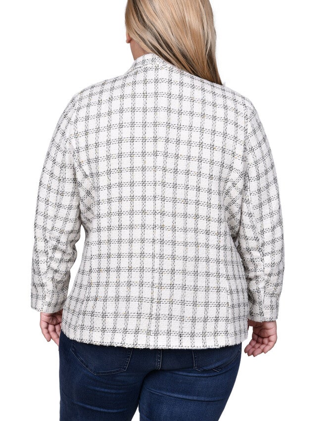Long Sleeve Tweed Jacket, , alternate image number null