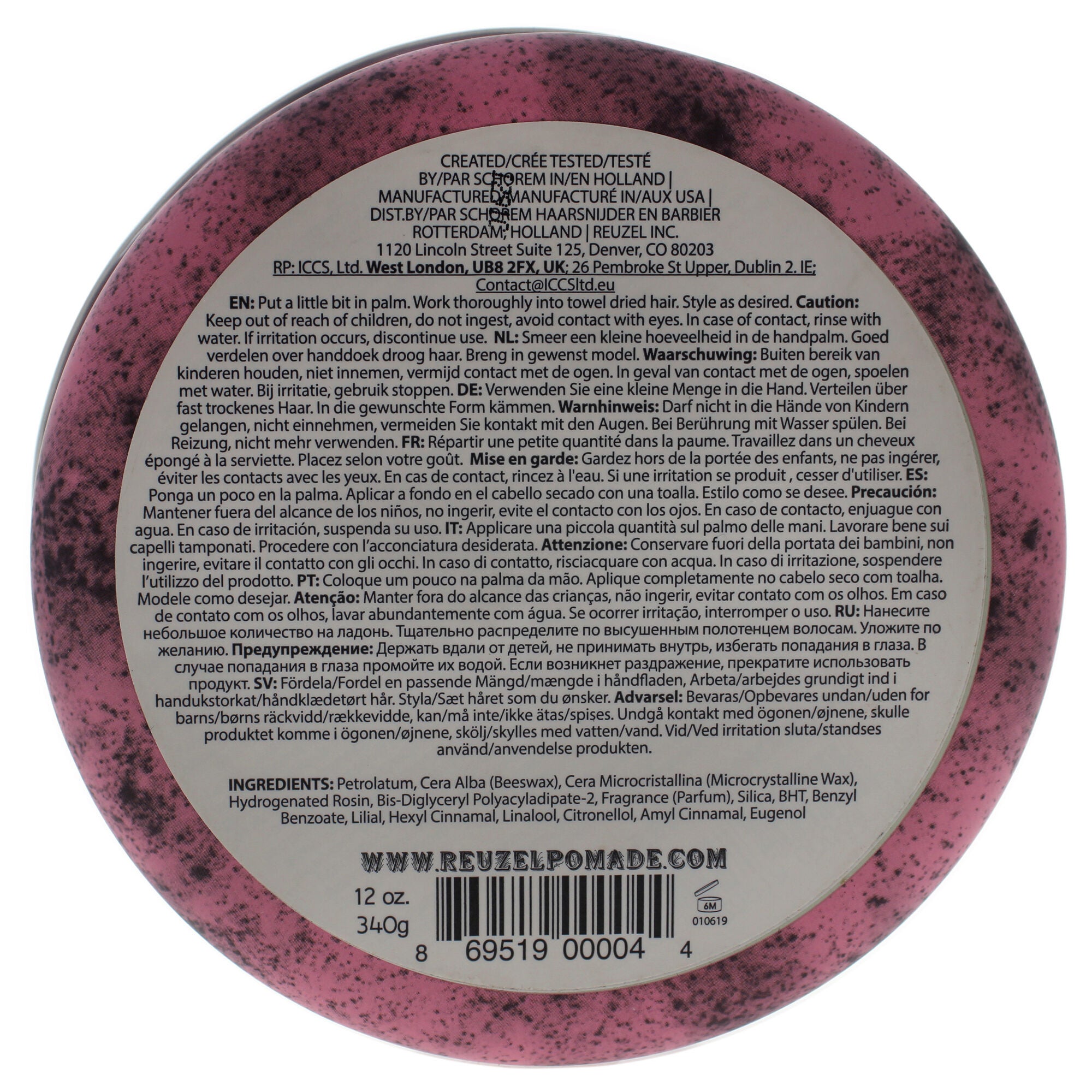 Pink Grease Heavy Hold Pomade by Reuzel for Men - 12 oz Pomade, , alternate image number 3