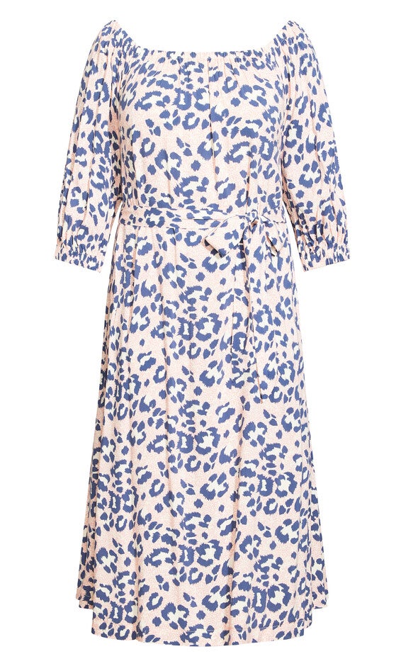 Bardot Dress - blush animal, , alternate image number null