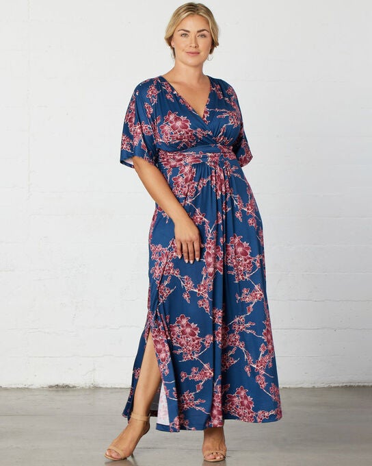 Vienna Maxi Dress, Dark Cherry Blossoms, hi-res image number null