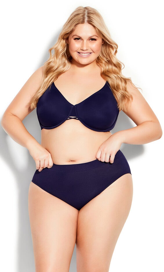 Seamless Hi Cut Brief - indigo, Blue, hi-res image number 0