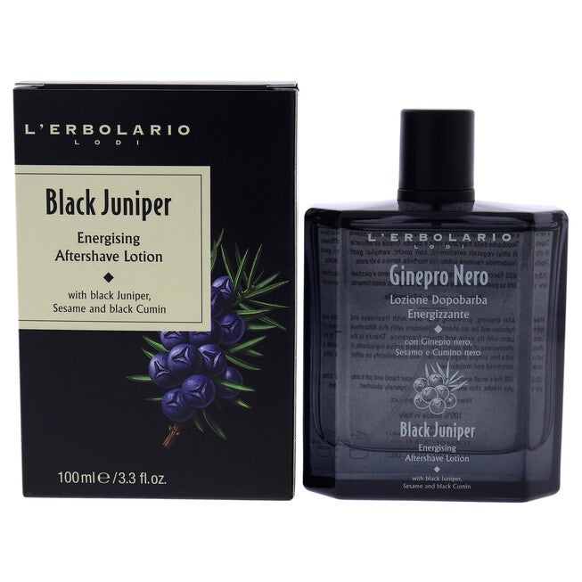 Black Juniper Energising Aftershave Lotion by LErbolario for Unisex - 3.3 oz After Shave Lotion, See Description, hi-res image number 0