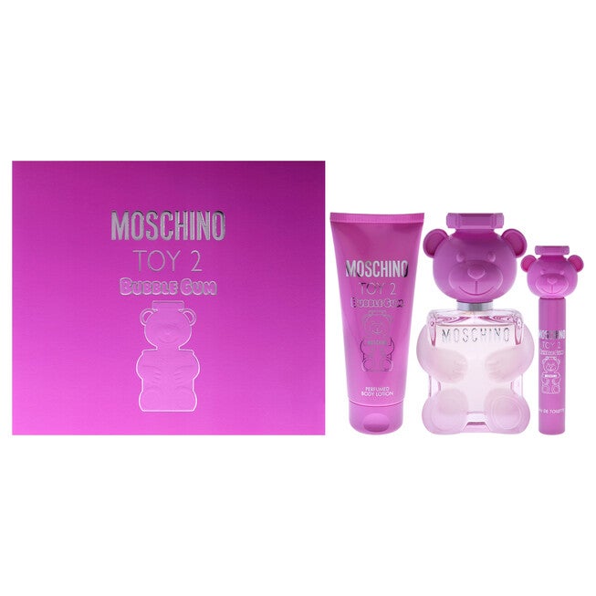 Moschino Toy 2 Bubble Gum by Moschino for Women - 3 Pc Gift Set 3.4oz EDT Spray, 0.34oz EDT Spray, 3.4oz Body Lotion, See Description, hi-res image number 0