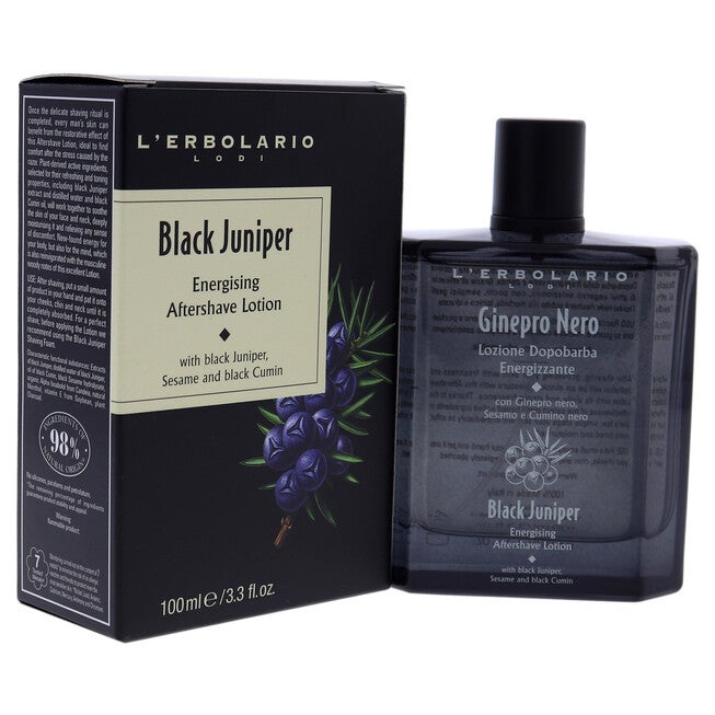 Black Juniper Energising Aftershave Lotion by LErbolario for Unisex - 3.3 oz After Shave Lotion, See Description, alternate image number 2