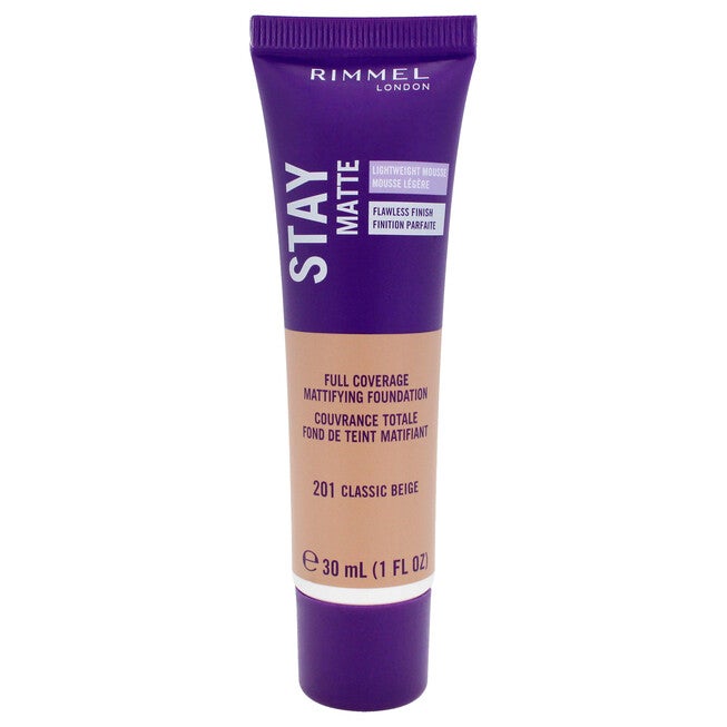 Stay Matte Lightweight Mousse Foundation - 201 Classic Beige by Rimmel London for Women - 1 oz Mousse Foundation, See Description, hi-res image number 0