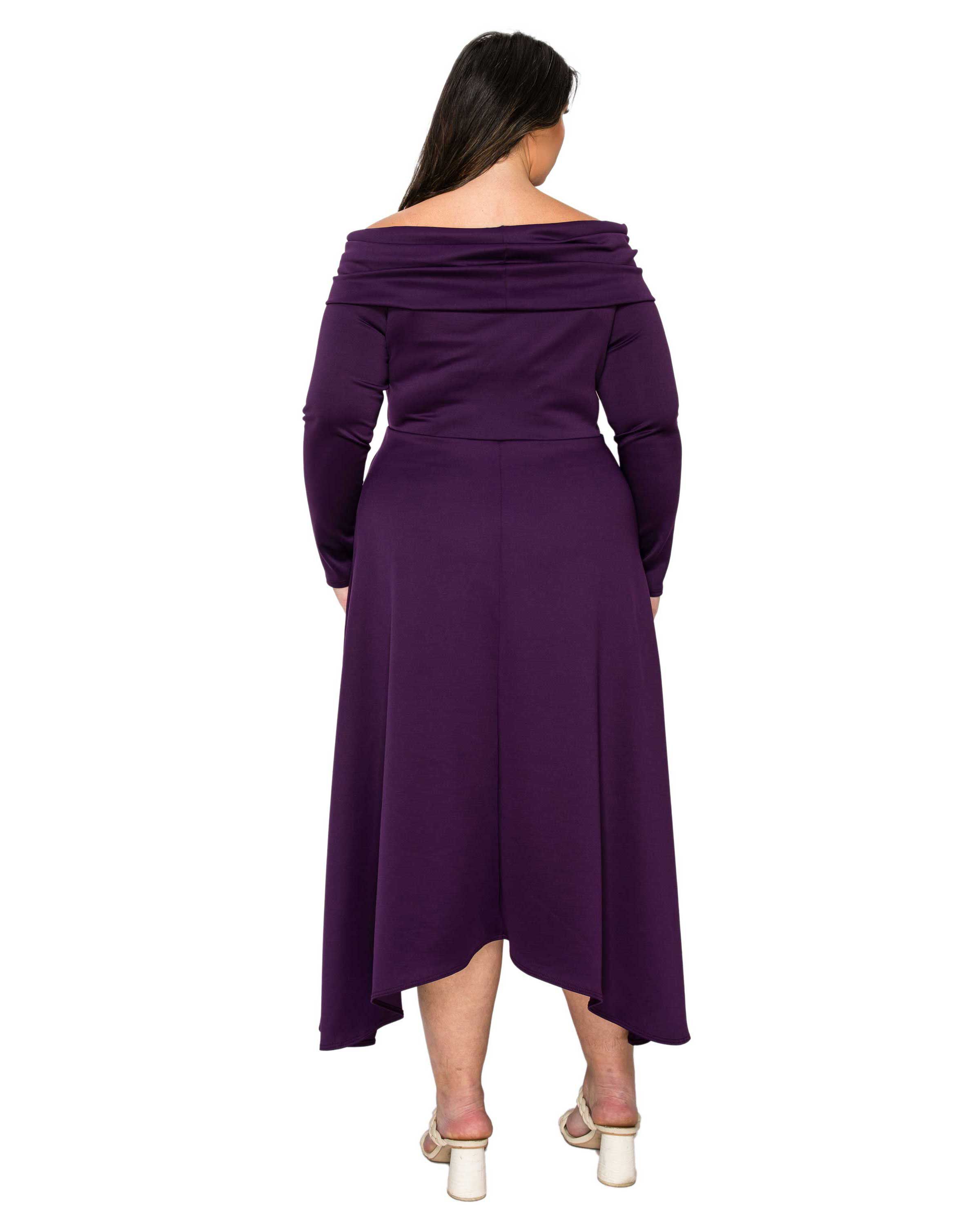 Lyra Off Shoulder Maxi Dress, Eggplant / Purple, alternate image number 2