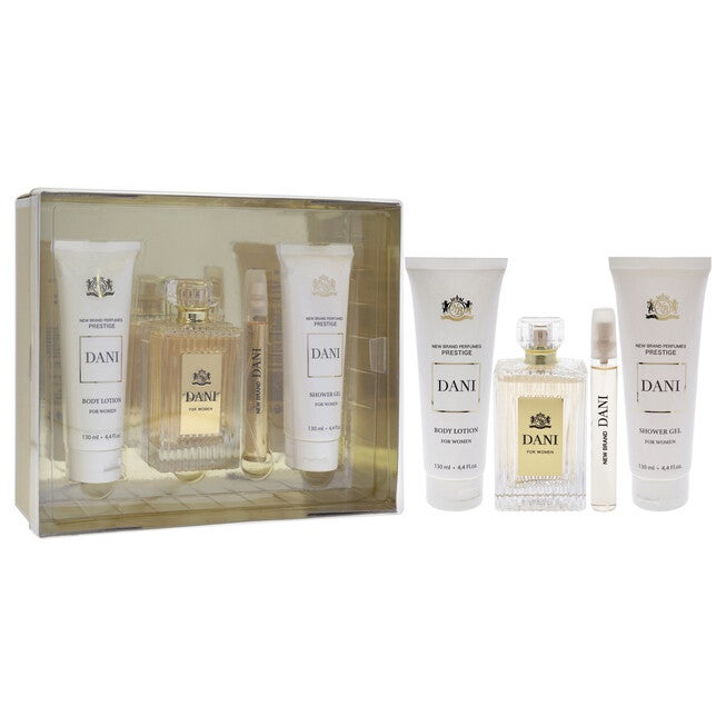 Prestige Dani by New Brand for Women - 4 Pc Gift Set 3.3oz EDP Spray, 0.5oz EDP Spray, 4.4oz Shower Gel, 4.4oz Body Lotion, See Description, alternate image number 1
