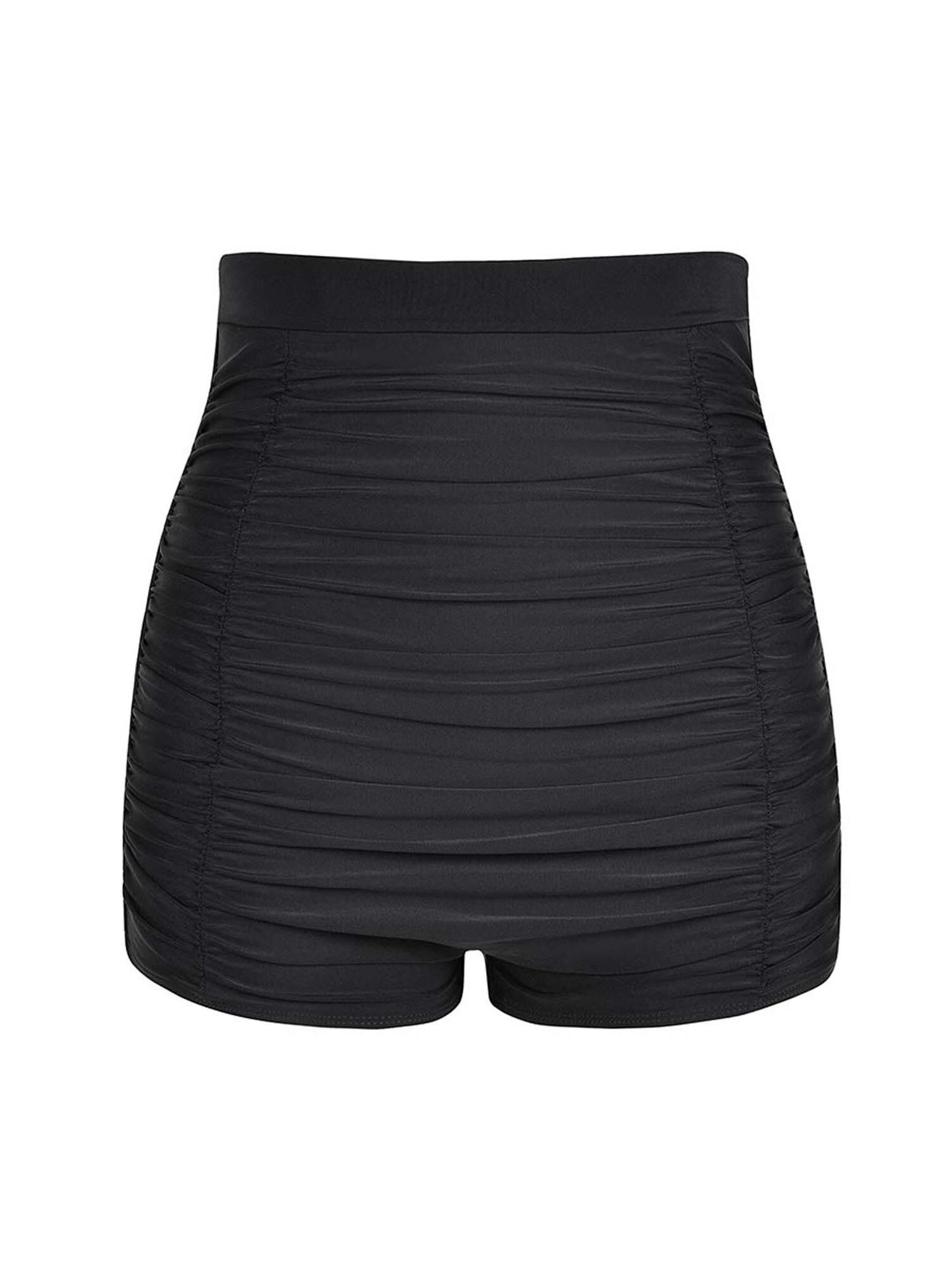 High Waist Swim Shorts, Black / black, hi-res image number 0