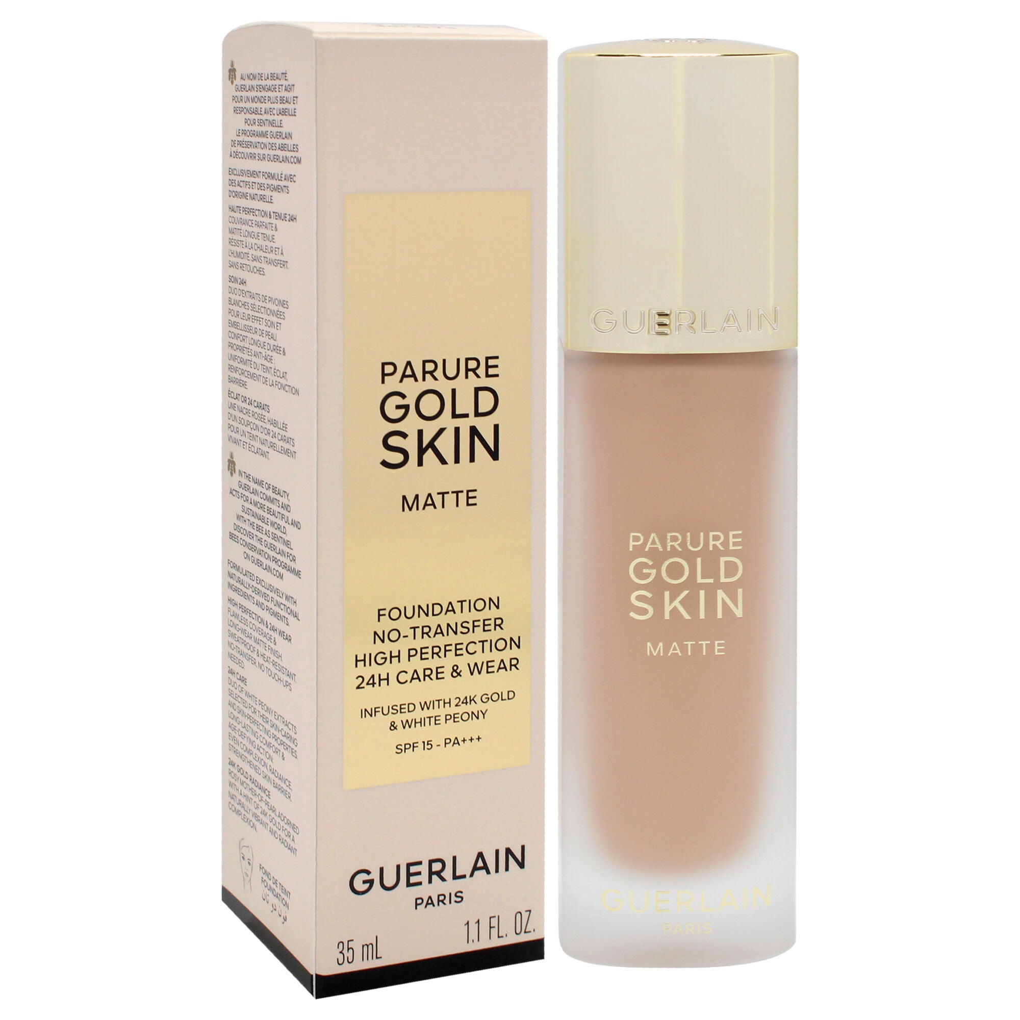 Parure Gold Skin Matte 24H Wear No-Transfer Foundation SPF 15 - 3W Warm by Guerlain for Women - 1.1 oz Foundation, See Description, alternate image number 2