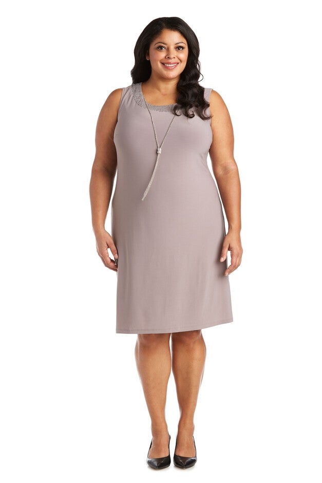 Two-Piece Metallic Knit Jacket Dress, , alternate image number 2