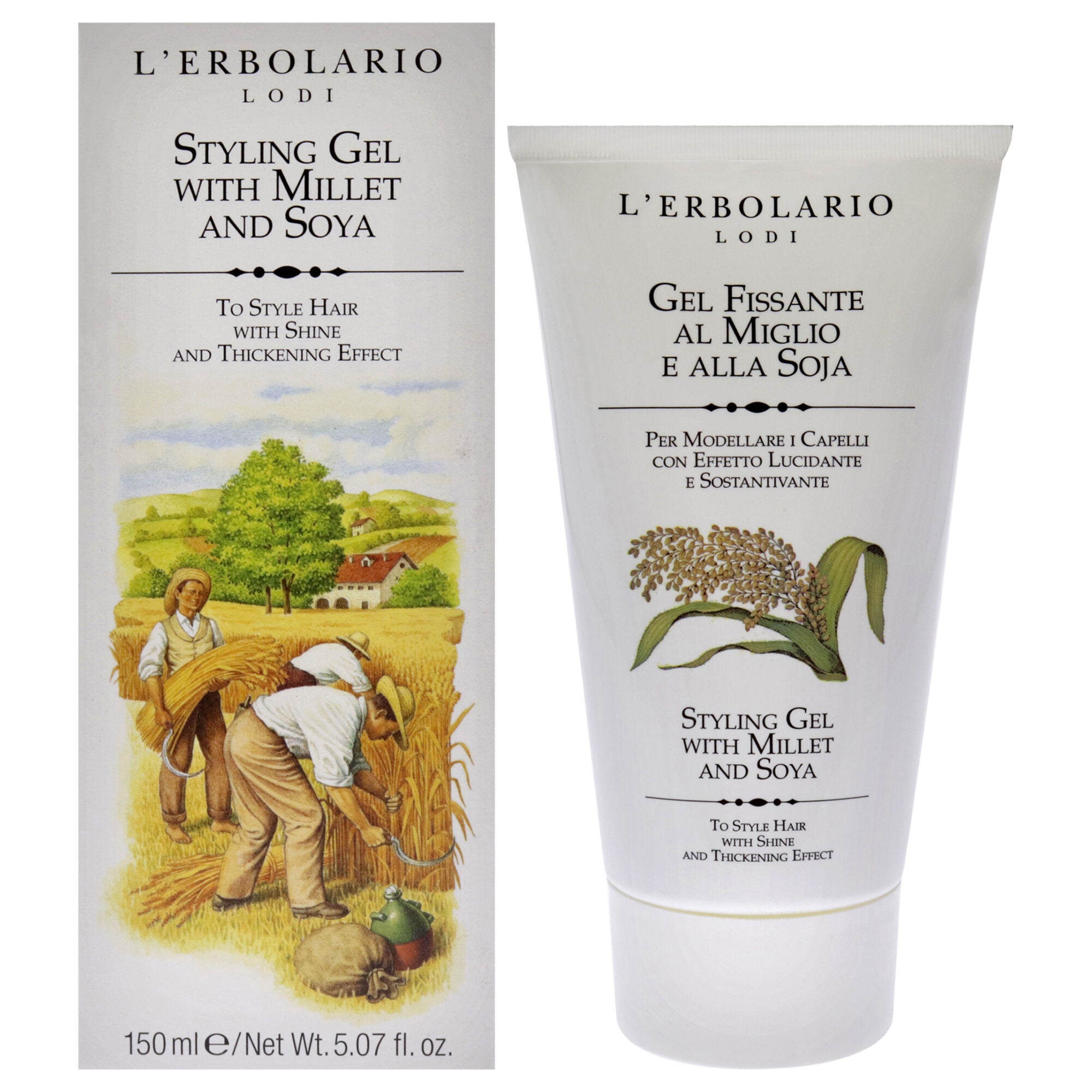 Styling Gel - Millet and Soya by LErbolario for Unisex - 5.07 oz Gel