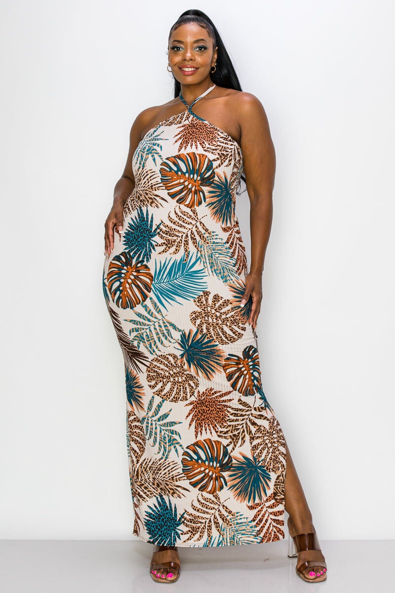 MALIA HALTER NECK MAXI DRESS
