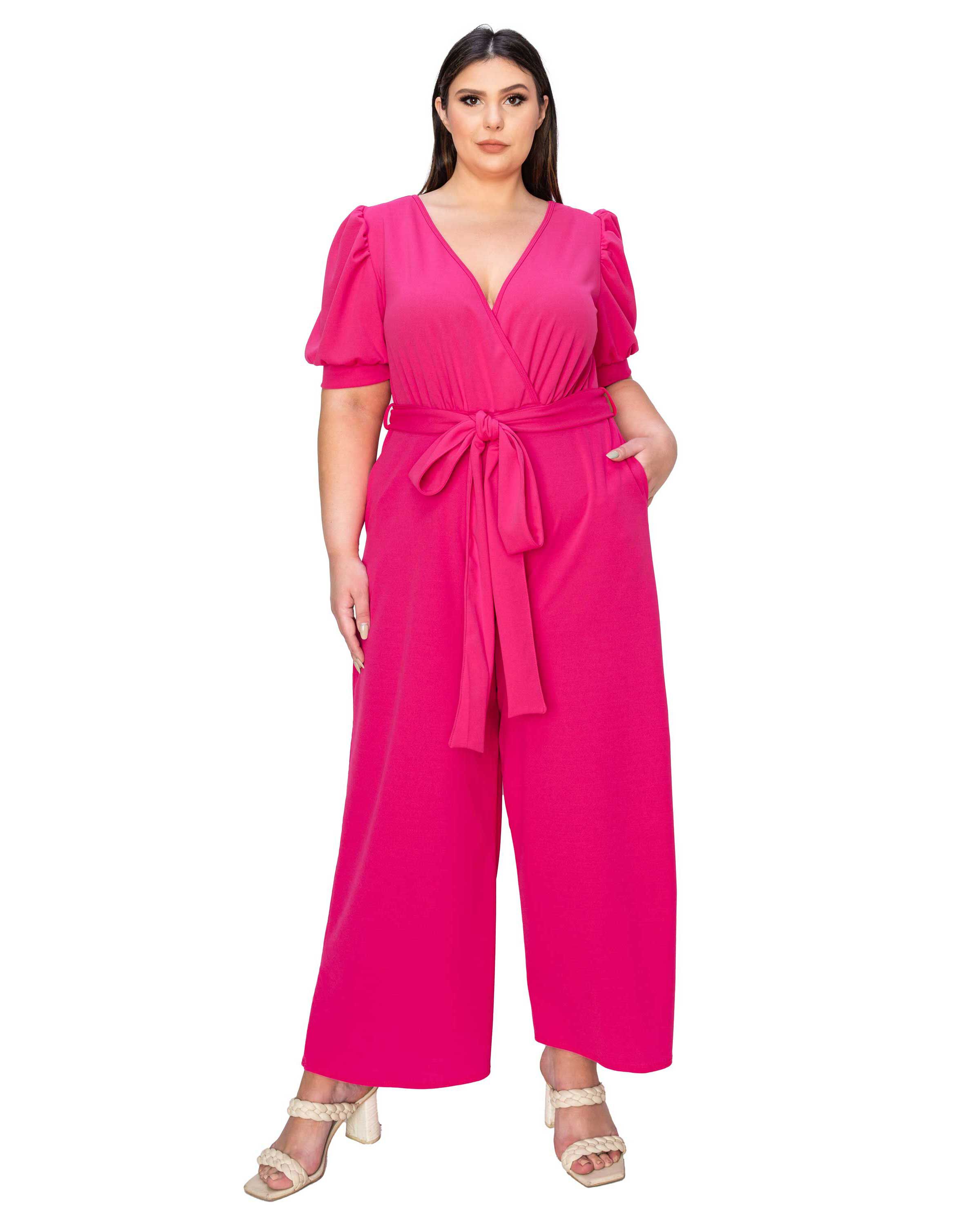 IRIS SURPLICE BELTED POCKET JUMPSUIT