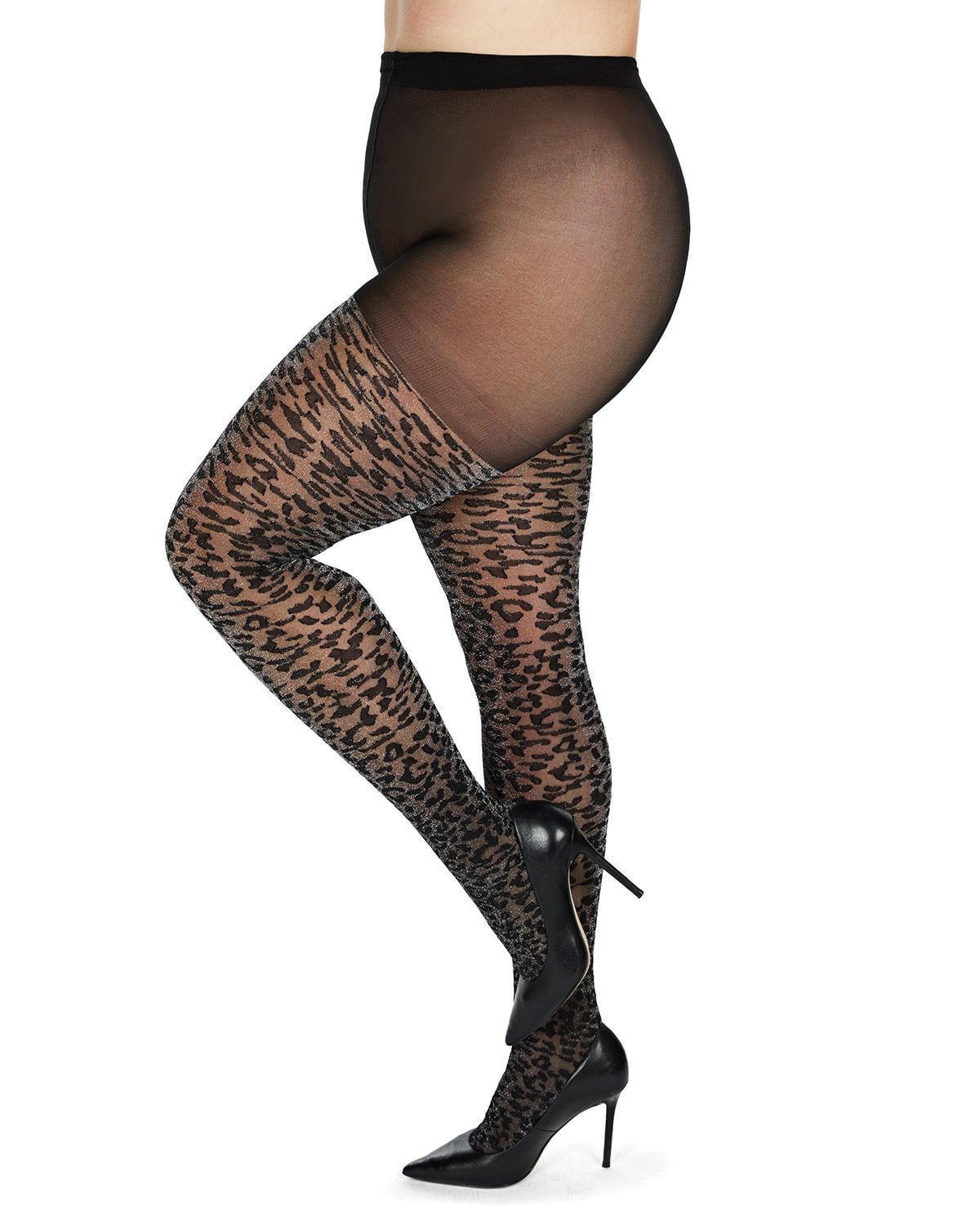 Leopard Print Shimmer Sheer Tights