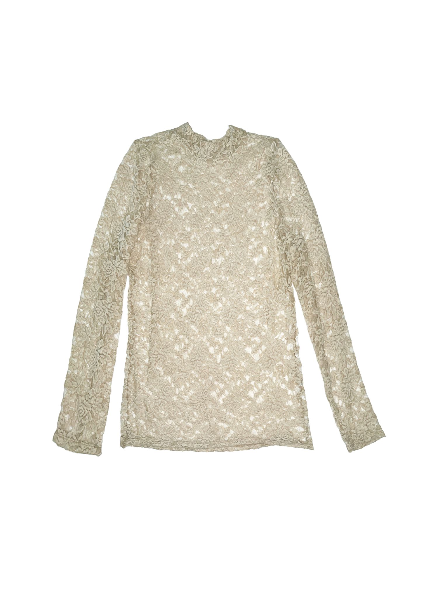 NOVA STRETCH LACE MOCK TURTLENECK