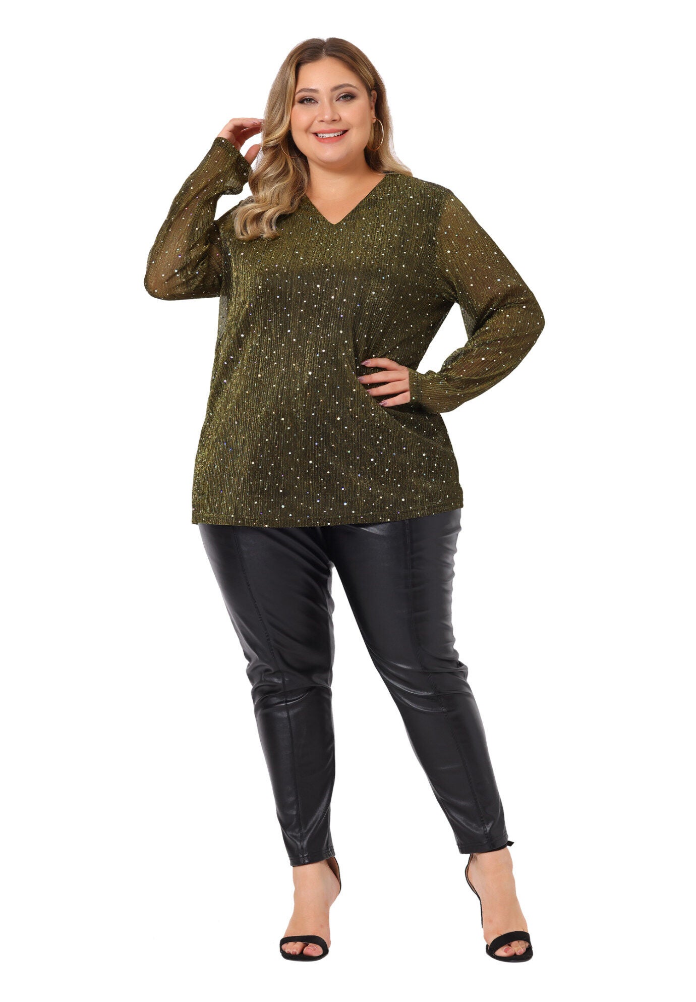 LONG SLEEVE GLITTER SPARKLE TOP