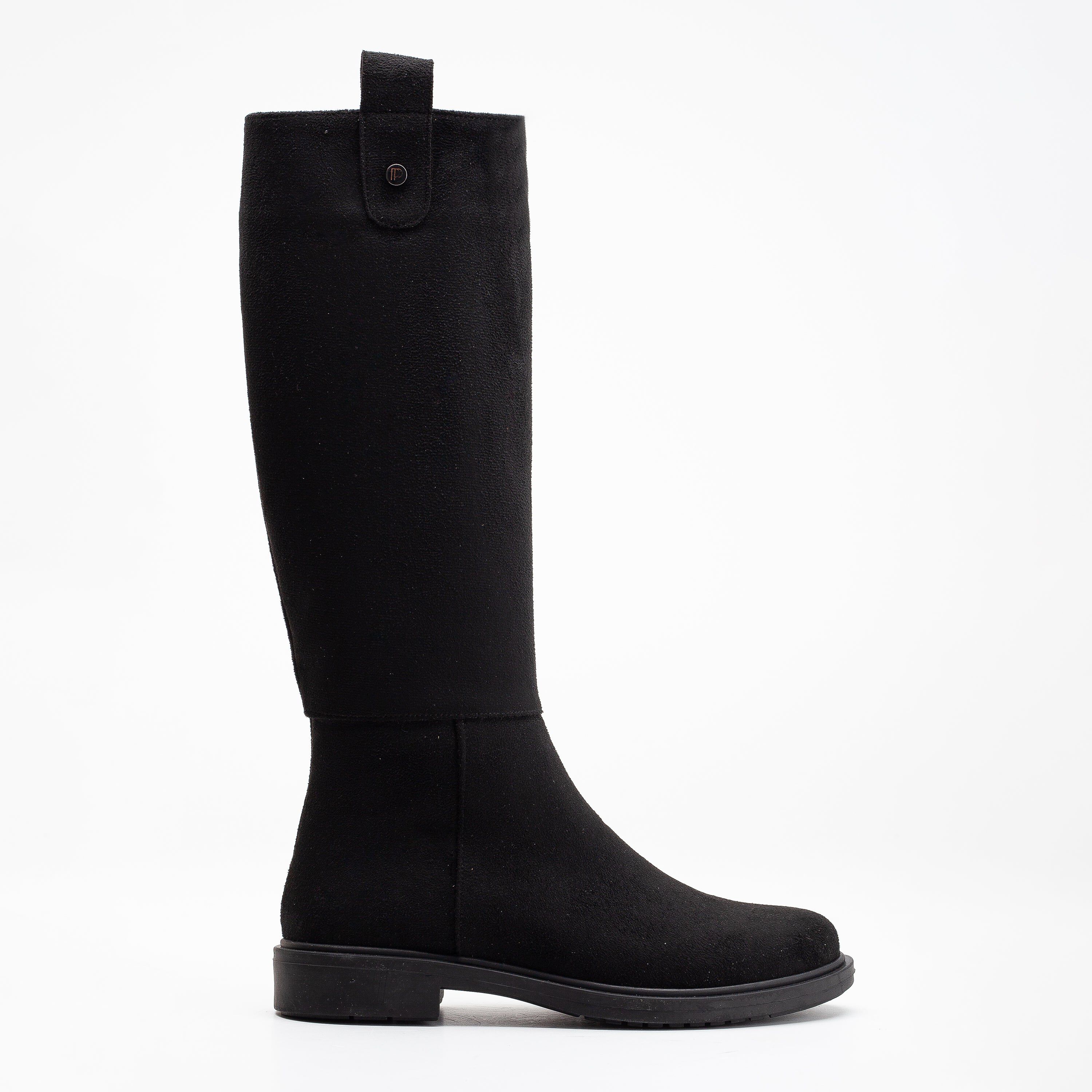 MAEVE - BLACK SUEDE KNEE HIGH RAIN BOOTS