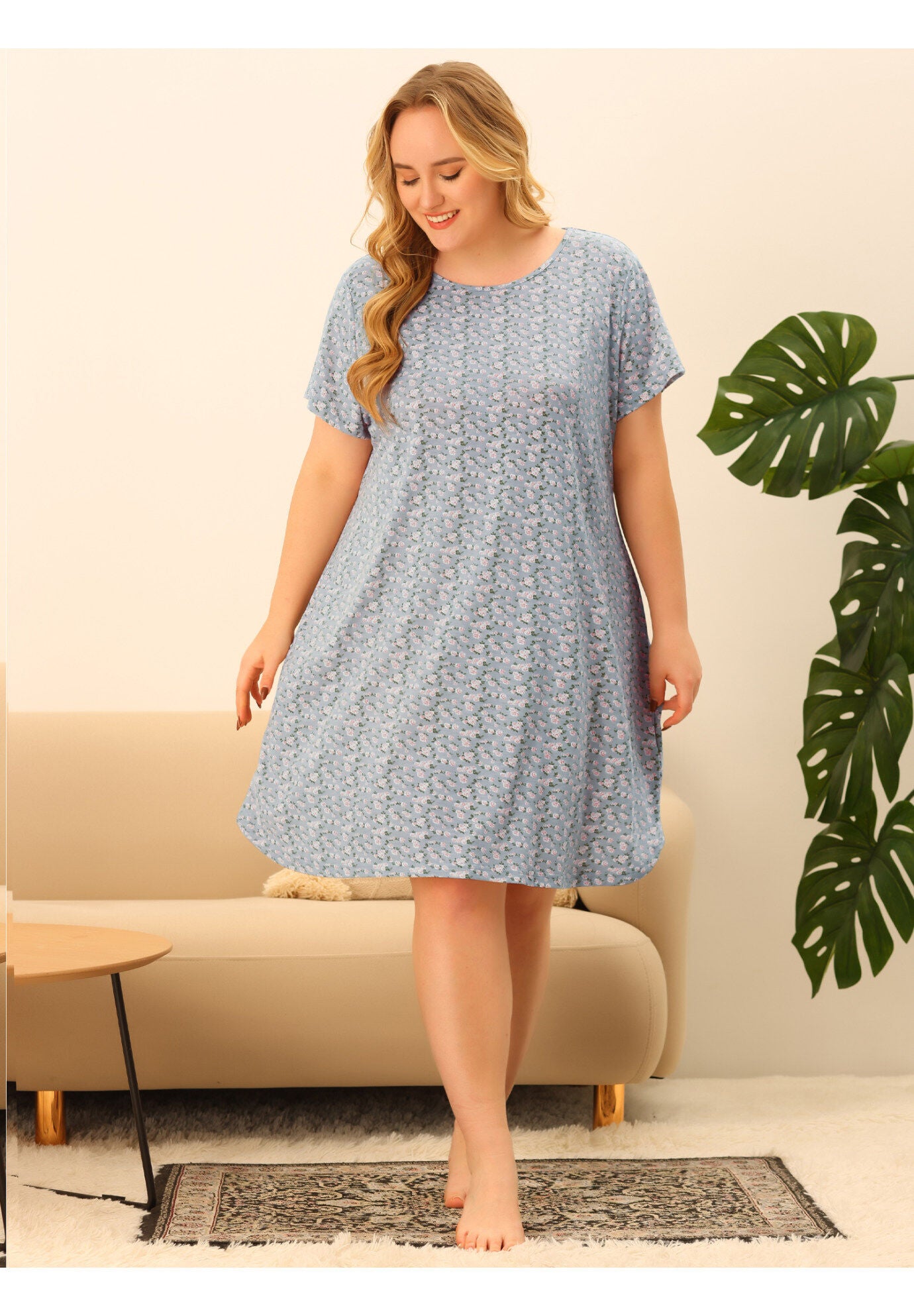 Short Sleeve Lightweight Pajama Dress