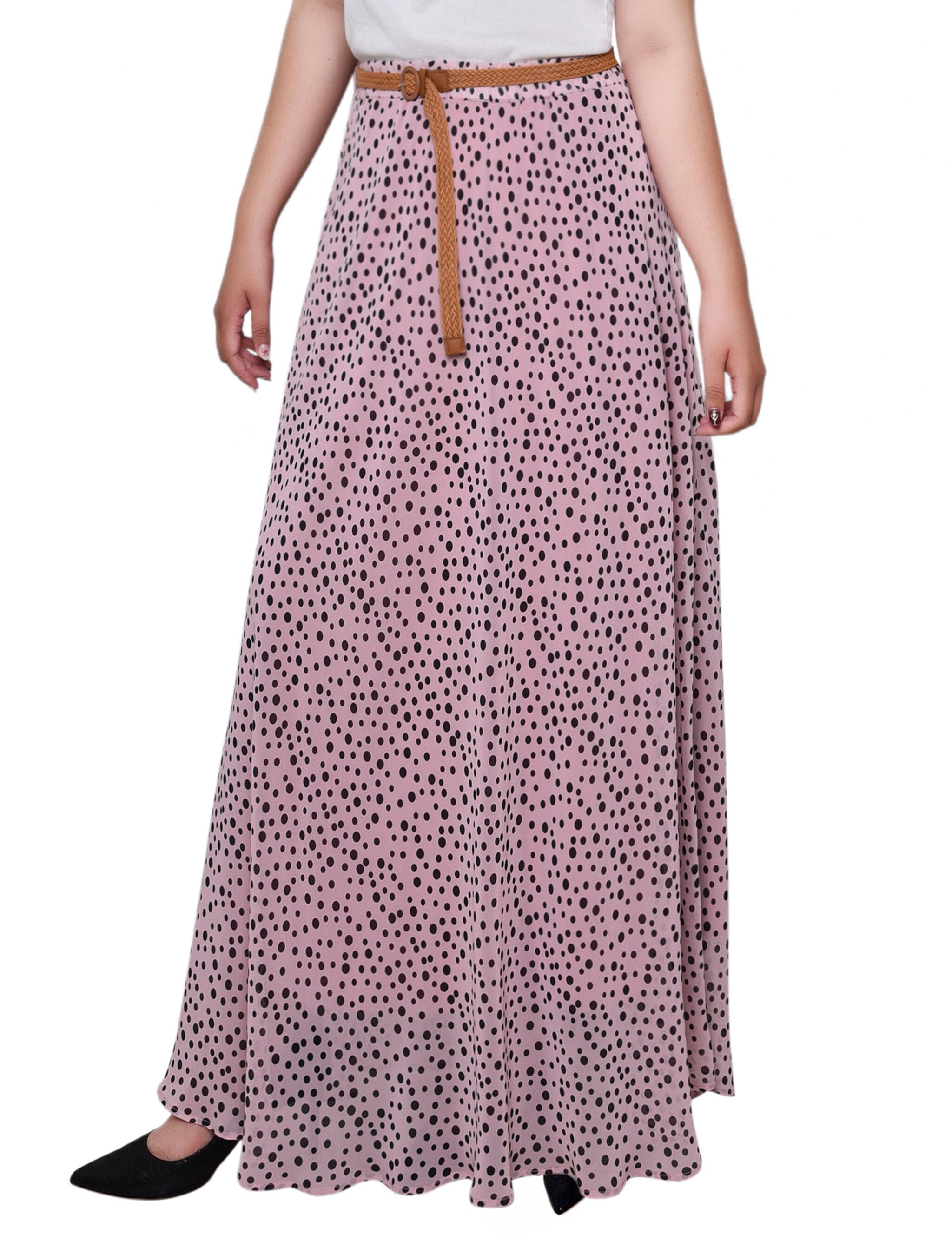 Plus Size Chiffon Maxi Skirt
