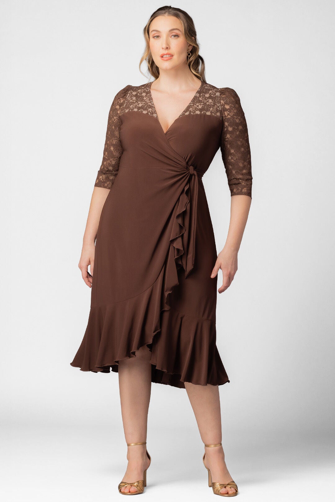 Lavish Lace Wrap Dress