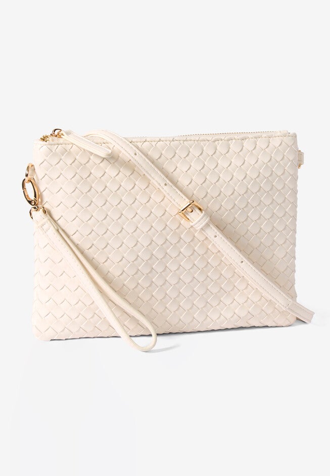 Woven Faux Leather Crossbody Bag, , alternate image number null