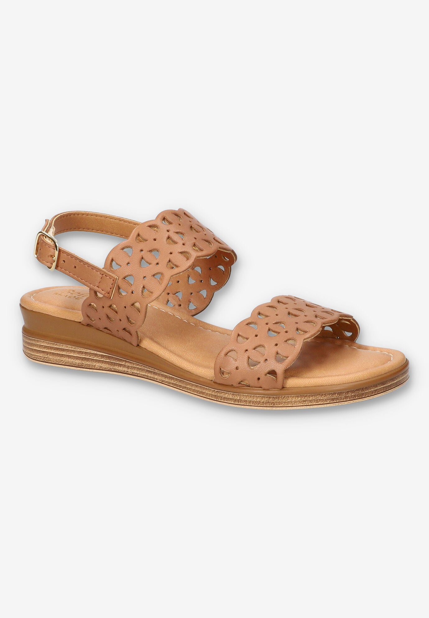 Zoe-Italy Wedge Sandal, WHISKEY LEATHER, hi-res image number 0