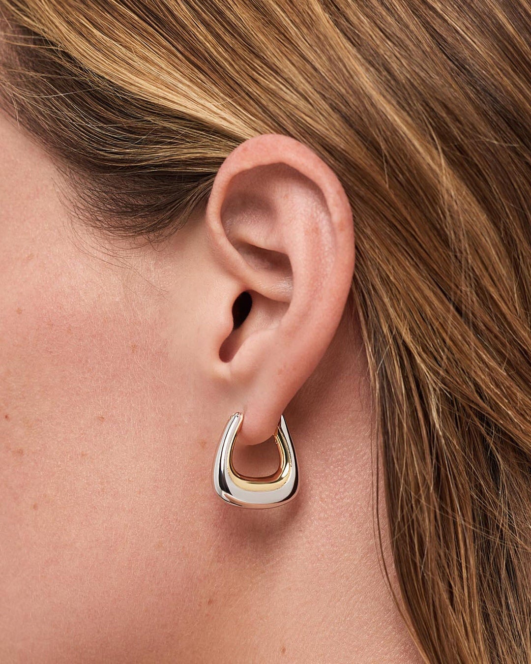 Dakota Two Tone Statement Earrings, TWO TONE, alternate image number 2