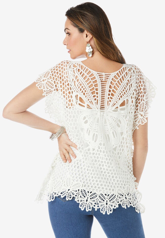 Butterfly Crochet Sweater, , on-hover image number 1