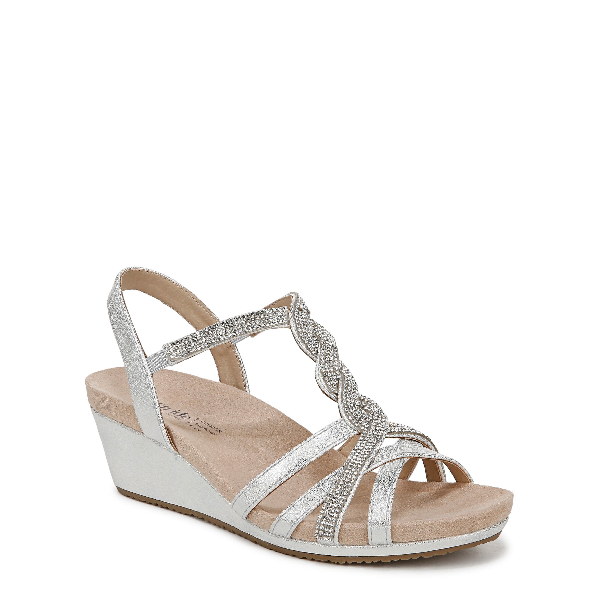 Miami Wedge Sandal, SILVER, hi-res image number 0